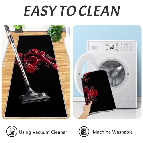 Tapis de cuisine antidérapant haut de gamme motif clé de sol rose grand format