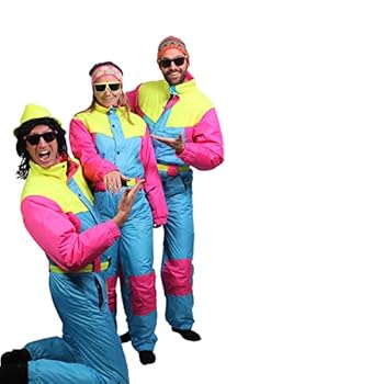 FunkyAlps - 80's skipak - uniseks retro ski-outfit - wind- en waterdicht - perfect voor après-ski's - verkrijgbaar in de maten S tot XXL, 80 seconden, L