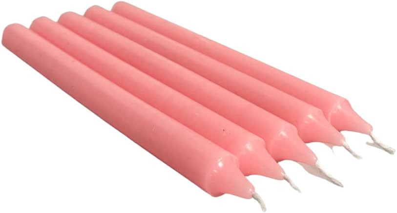 REQUISITE NEEDS Pack of 10 x Colourful Paraffin Wax Dinner Stick Candles (Baby Pink)…