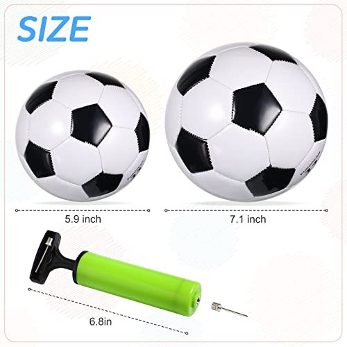 Deekin Soccer Ball Size 2 Size 3 Kids Soft Soccer Ball With Pump Sports Soccer Toys For Youth Younger Toddler Outdoor Indoor Boys Girls Training Practice Game, 2 Pcs (Black, White) #TOP1
