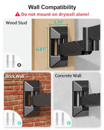 Image of MOUNT PRO Monitor Wall Mount for 13 to 32 Inch Computer Screens, Single Monitor Mount with Tilt /Swivel /Rotation Adjustable, Gas Spring Wall Arm Holds up to 19.8lbs, Vesa Wall Mount 100x100