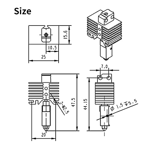 Up To 500℃ High Temperature Upgraded Hotend Heater Block，Chrome Zirconium Copper Nickel Plated Version+ 1 Hotend Silicone Cover +1 Extra Hardened Steel Nozzle For Bamb X1-Carbom Combo P1P 3D Printer. #TOP6