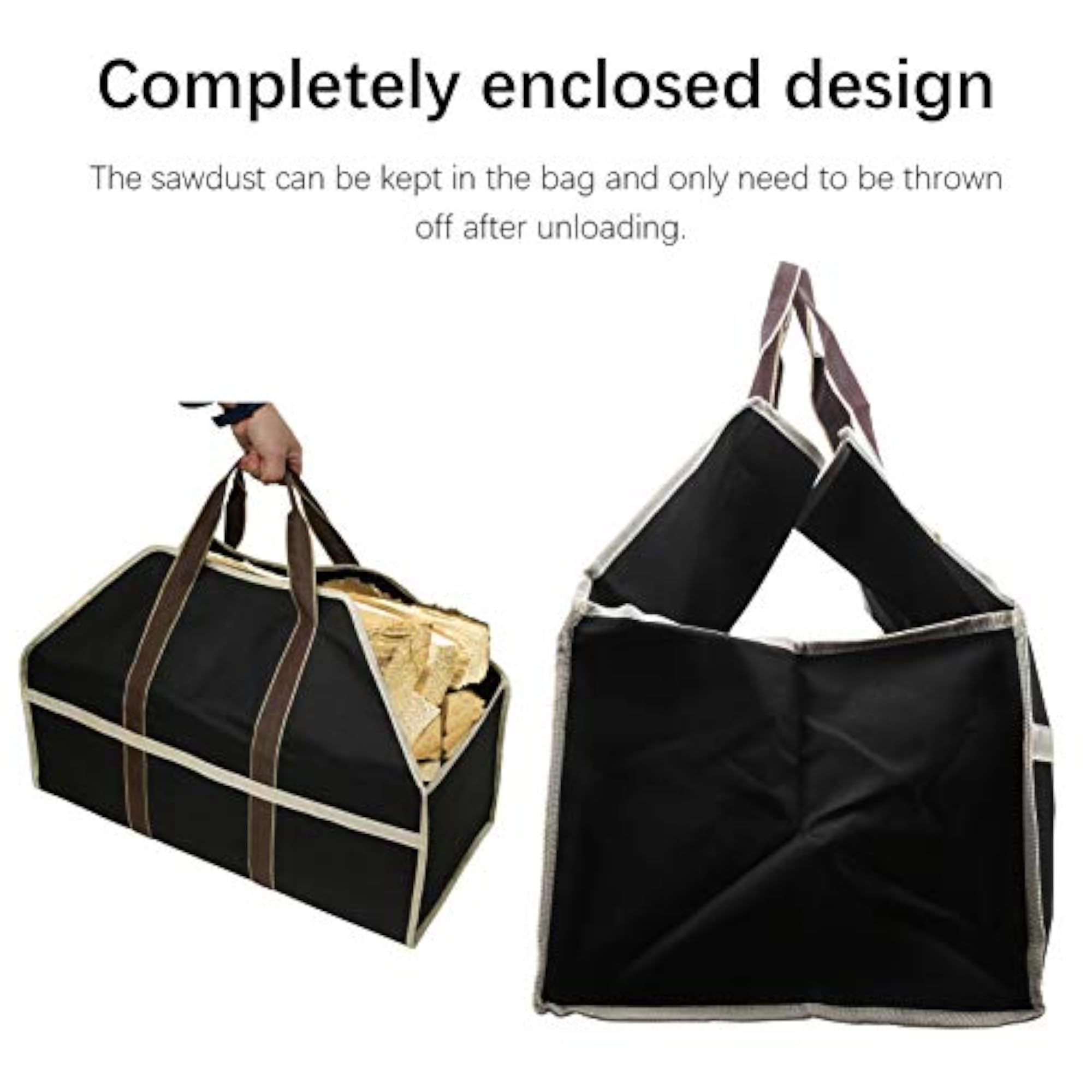 Log Tote Bag with Handles for Firewood Carrier