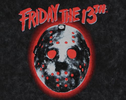 Friday The 13th Men's Jason Mask Red Back Light Mineral Wash Adult Short Sleeve T-Shirt2