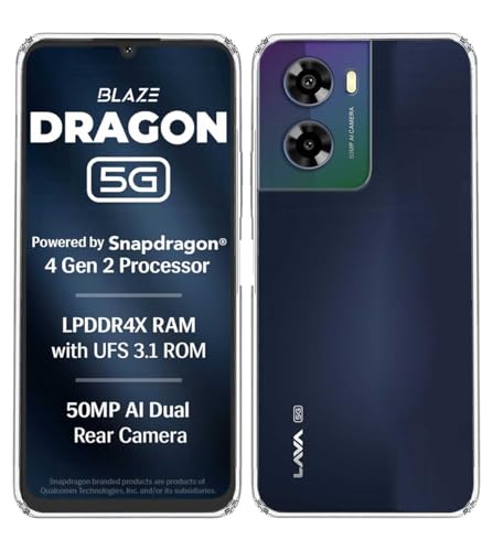 Image of Soft Silicone TPU Flexible Back Cover Compatible with Lava Blaze Dragon 5G