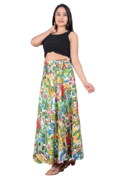 modi factory Jaipur Export Quality Printed 100% Pure Cotton Stylish Wrapron Skirt for Girl and Women at The Wholesale Rate White-picture-18