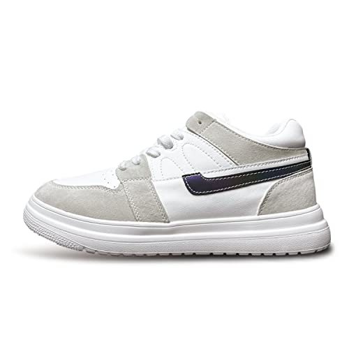 Recyphi Men's Invisible Height Increasing Shoes Height Lifting Elevator Leather Shoes Fashion Sneakers 2.4