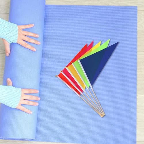 POPETPOP Wimpelfahnen, 10 Stück Mini Hand Hold Fahne, 21 x 30CM Fähnchen mit Stange und Speerspitze für Hundekot-Markierungsfahnen, Baustellenfahnen, Rasenfahnen