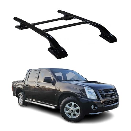 Barres de toit Isuzu D-Max 2006-2012 noires galerie alu OMAC