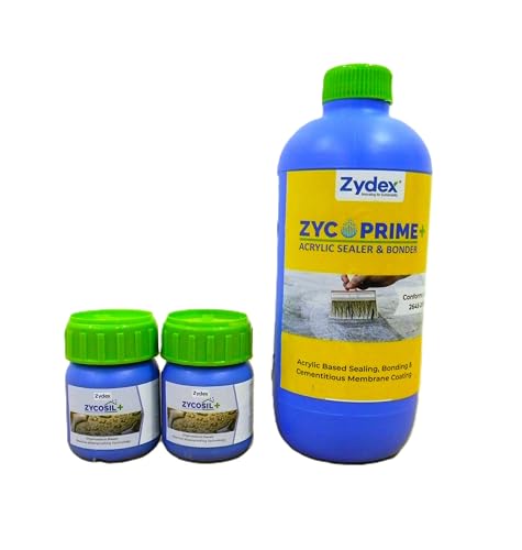 Image of Zydex Zycosil+ 100ml (Pack of 2) + Zycoprime+ 1 Litre (Pack of 1) | Advanced Waterproofing Solution & Acrylic Sealer Bonder | Concrete Protection, Roof Leakage Repair, Wall Seepage Control