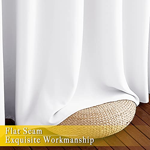 NICETOWN White Sliding Door Curtain for Bedroom, Grommet Thermal Insulated Extra Wide Solid Blackout Window Curtain & Drape for Patio Door/Living Room (1 Panel, Pure White, W80 x L90)