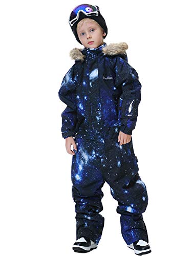 Image of Kids Girls Boys Waterproof Colorful One Piece Snowsuits Coveralls Ski Suits Jackets Winter Jumpsuits