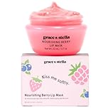 Lip Plumper Nourishing Berry Mask - Tinted Balm - Moisturizer For Very Dry Lips - Mask Overnight & Treatment & Lip Sleeping Mask - Vegan Cruelty-Free Lip Care Products by grace and stella