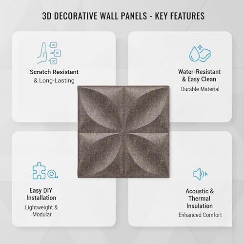 Image of Kayra Decor PVC Panel for Wall Butterfly Design Magnum Brown Color 19.7 inch x 19.7 inch (Pack of 18) - Covers 48.51 Sq. Ft.
