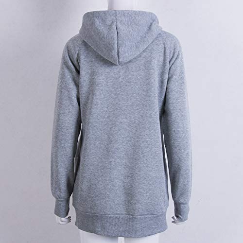 Kapuzenpullover für Herren und Damen, langärmelig, große Kängurutasche, Pullover für Katzen und Welpen, mit Kapuze - Grau - Large