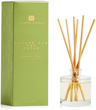 Hillhouse Naturals Reed Diffuser Set - Balsam Fir & Cedar Scent D...