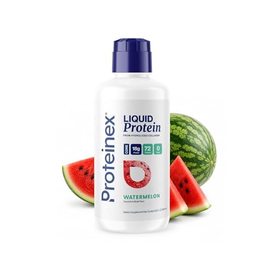 Proteinex Liquid Collagen Protein Supports Muscle and Joints Recovery - Liquid Collagen for Women and Men for Healthy Skin, Hair and Nails - No Carbs Ready to Drink Protein Drink (Watermelon)