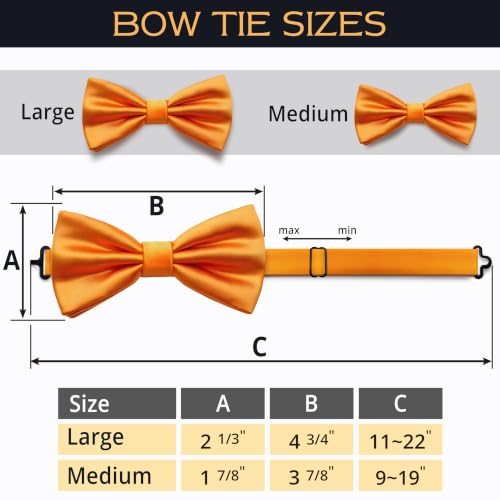 Image of Adam Young Men's Bow Ties Pre-Tied Style Formal Satin Classic Bowtie for Tuxedo Faux Silk