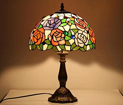 BXSUKEYOU Tiffany Lámpara de pie Vidrieras Pantalla de Flores E27 Iluminación Antigua Base de aleación Lámpara de Ahorro de energía Dormitorio Sala de Estar Librería It's so Kind of You