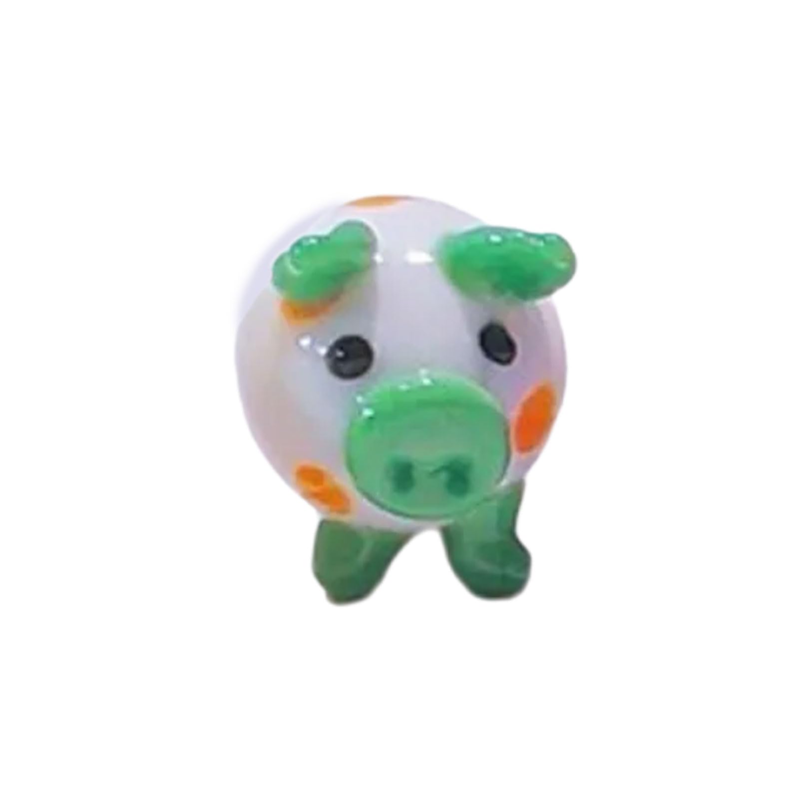 Uitndvyte Green Colorful Glass Piggy Miniature Figurine Crystal Animal Ornament For Artistics Home Decoration Giving Miniature Piggy Figurine
