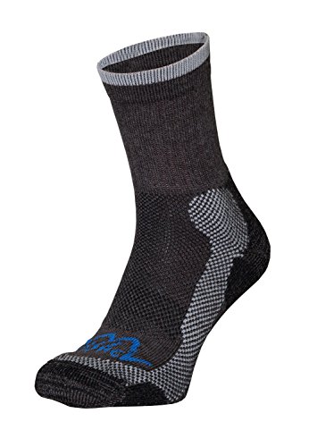Tashev Chaussettes de randonnée Homme en Thermocool et bavlna Active Cotton pour mittelhohe Randonnée Chaussures randonnées Conçu pour Les Tailles de S à XL (36 à 47), Homme, Schwarz-Grau & Blau