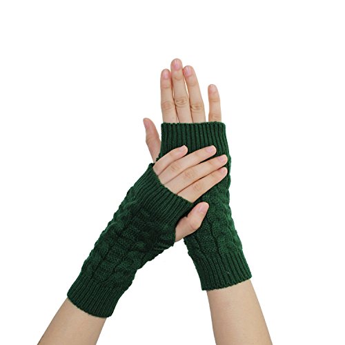 Fletion - Guantes de invierno para mujer y niña, verde, talla única
