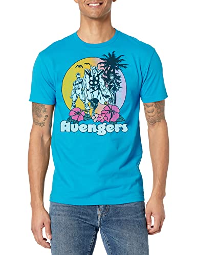 T-shirt Avengers Marvel turquoise pour homme résistant aux lavages et à la chaleur