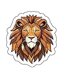 Set of 3 - Decorative Lion Head Vinyl Sticker Decal, Tribal Art Design, Brown and Orange,SUV, Van, Window, Bumper, Wall, Laptop, Tablet, Cup,Tumbler Or Any Smooth Surface