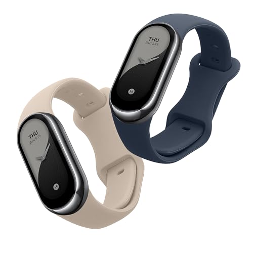 kwmobile 2X Sportarmband kompatibel mit Xiaomi Mi Band 10 / Mi Band 9/8 Armband - Fitnesstracker Band Set aus TPU Silikon