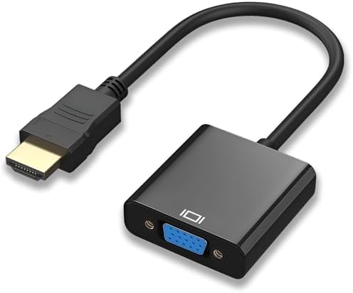 HDMI to VGA, Gold-Plated HDMI to VGA Adapter (Male to Female) for Computer, Desktop, Laptop, PC, Monitor, Projector, HDTV, Chromebook, Raspberry Pi, Roku, Xbox and More