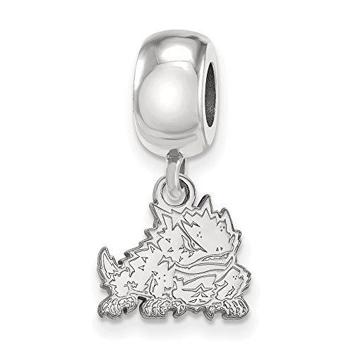 LogoArt Logo Art Sterling Silver TCU Horned Frogs XS Dangle Bead Charm