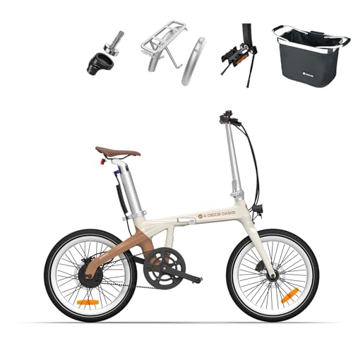 A Dece Oasis ADO E-Bike Air Carbon Elektrofahrrad, ebike Damen/ebike Herren,Bike,klapprad Riemenantrieb 14,5Kg IPS LCD Display, GPS,ADO APP,250W(Weiẞ)