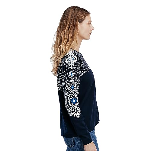 Dale of Norway Women's Classic Feminine Outdoor Blue Wool/Polyester Blend Long Sleeve Crew Neck Cardigan Jacket4