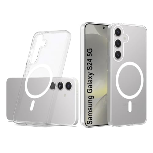 Image of Zapcase Back Case for Samsung Galaxy S24 5G | Slim Lifetime Anti-Yellow Crystal-Clear Cover with Elevated Camera Protection & MagSafe Compatibility | Premium German Polycarbonate | Shockproof | Clear