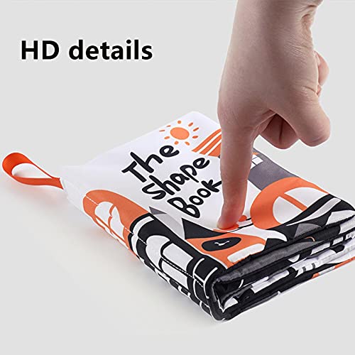 Mimei Baby-Kinderbett schwarz weiß hängend Spielzeug – Weiche Stoffform Buch – Krippe Spielmatten Hoher Kontrast doppelseitig – Bodenspiegel Bücher Buchstaben Zahlen Tiere für Neugeborene - Image 7