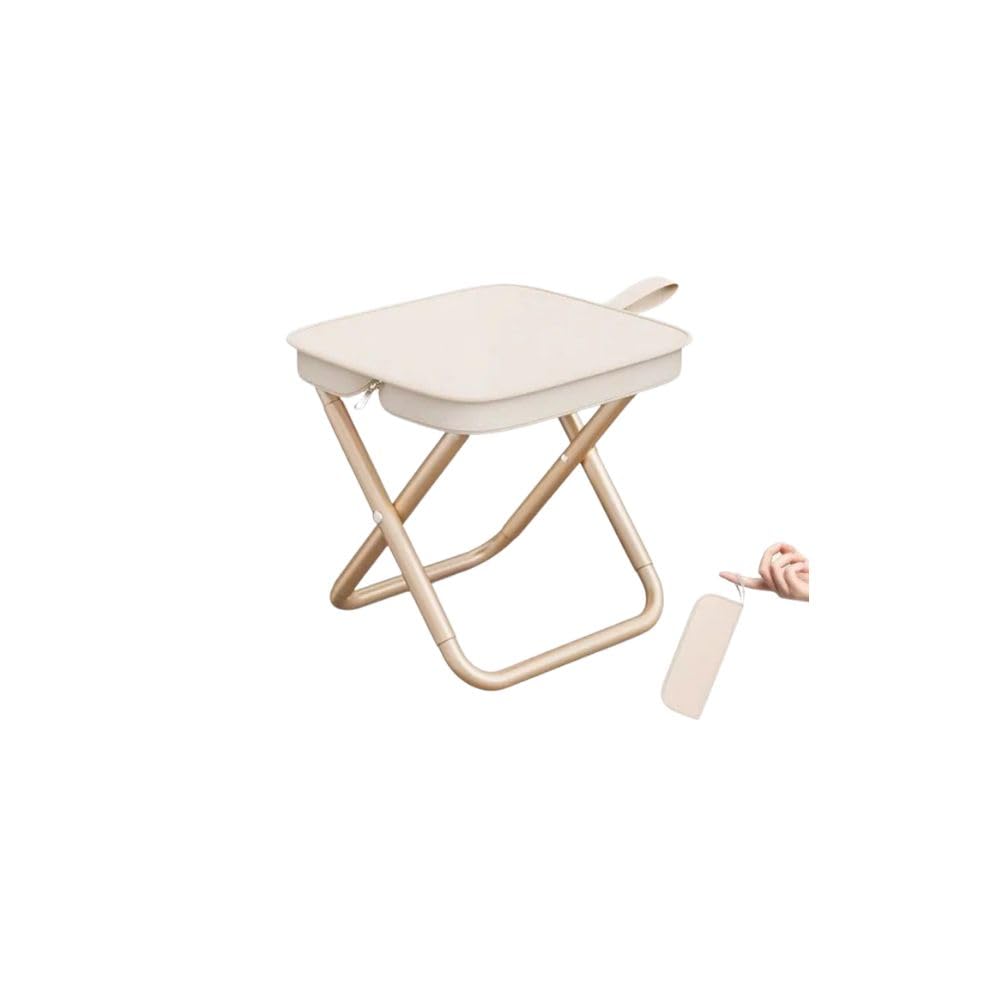 Portable Folding Camping Chair with Foot Rest – Lightweight Compact Travel Seat, Hand Bag Style with Self-Zippered Carry Bag for Hiking, Fishing & Outdoor (Beige Color) Portable Folding Camping Chair with Foot Rest – Lightweight Compact Travel Seat, Hand Bag Style with Self-Zippered Carry Bag for Hiking, Fishing & Outdoor (Beige Color)