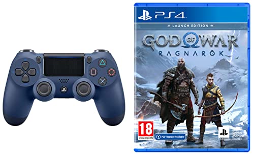 Image of Sony Playstation 4 Dualshock Midnight Blue V2+PS4 God Of War Ragnarok Launch Edition (PS4)