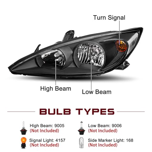 Image of JSBOYAT Headlight Assembly Fits for 2002 2003 2004 Toyota Camry SE /LE /XLE