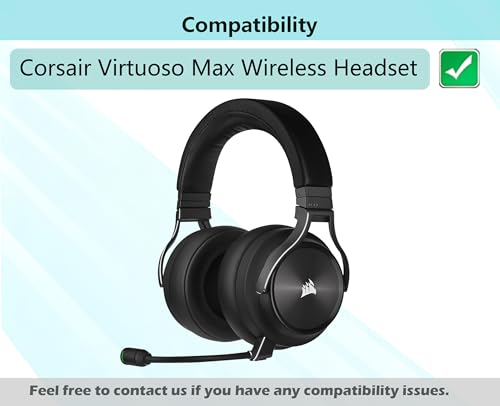 Repuesto de almohadillas de oreja inalámbricas Virtuoso Max compatibles con Corsair Virtuoso Max Wireless Headset (Tela textil y espuma viscoelástica) miniatura 2