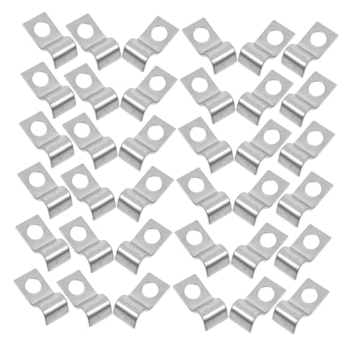 Unomor Outdoor Pipe Clamp 100pcs Iron Cable Wire Screw Clamp Wire Fence Clips for Wall Mounting