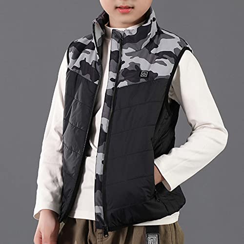 Kids Camouflage Heated Vest Boys Girls Heated Gilet USB Heated Waistcoat 3 Temperature Levels Waterproof Heated Jacket3