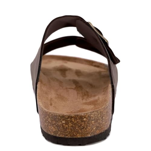 Image of Nautica Men's Sandals - Casual Slides with 2 Adjustable Buckle Straps and Cork Footbed for Ultimate Comfort and Style (Regular /Wide Width, Big Size)
