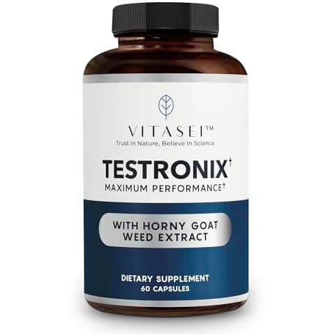VITASEI Testronix Performance Supplement for Men - Energy and Muscle Supplements for Mens Health - 60 Capsules Cover