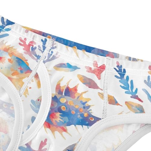 KLL Puffer Hawaiian Fish and Seaweed Little Boys Comfort Briefs Underwear Breathable Children Undies4