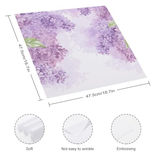 Servilletas de tela con flores lilas en pack de 2 miniatura 2