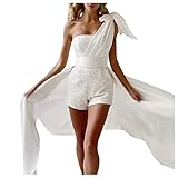 Monos De Mujer Largos-Monos Blancos Mujer Fiesta-Sujetador para Mujer, Pantalones Cortos con Cuentas, Vestido Largo, Falda De Mono Sexy para Mujer Mono Holgado Mujer