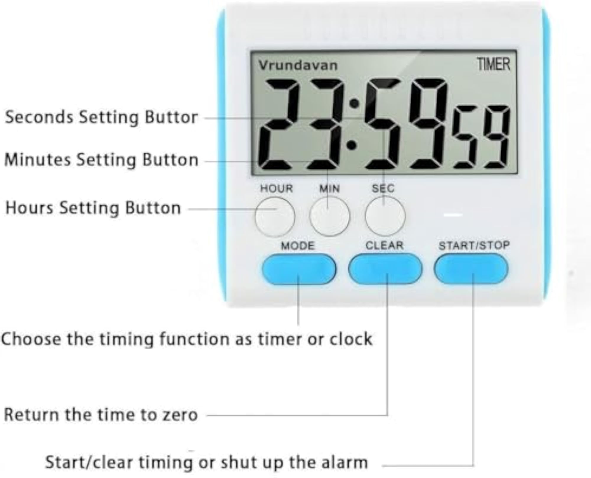 Multi-Function Electronic Alarm Clock Timer
