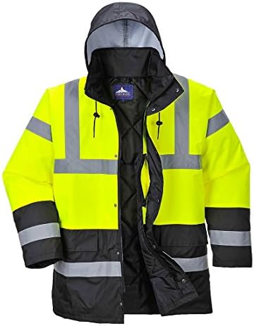Portwest S466 Waterproof Hi-Vis Contrast Winter Traffic Jacket Yellow/Black, X-Large