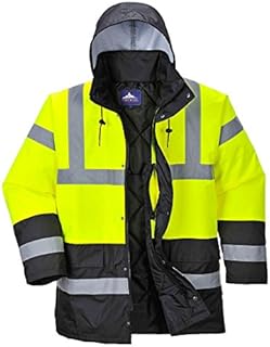 Portwest S466 Waterproof Hi-Vis Contrast Winter Traffic Jacket Yellow/Black, X-Large