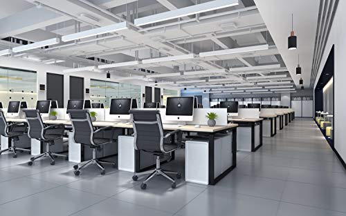 2Xhome Modern Office Desk Chair Mid Back Ribbed Pu Leather Conference Task Armchair With Swivel Tilt & Adjustable Height, Black #TOP3